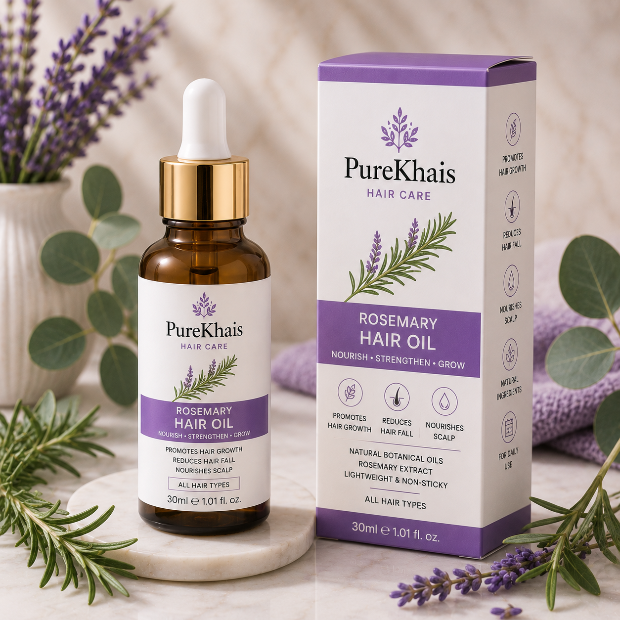 PureKhais Rosemary Hair Oil (30ml)